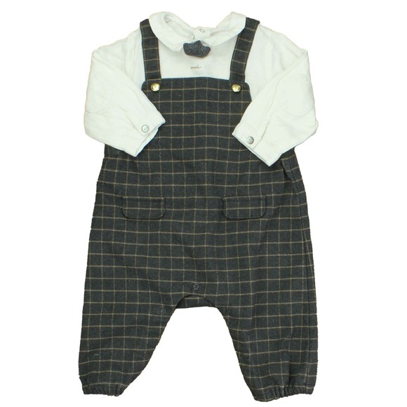 Minkmui Boys Grey | White Long Sleeve Outfit size: 9 Months - Picture 1 of 2